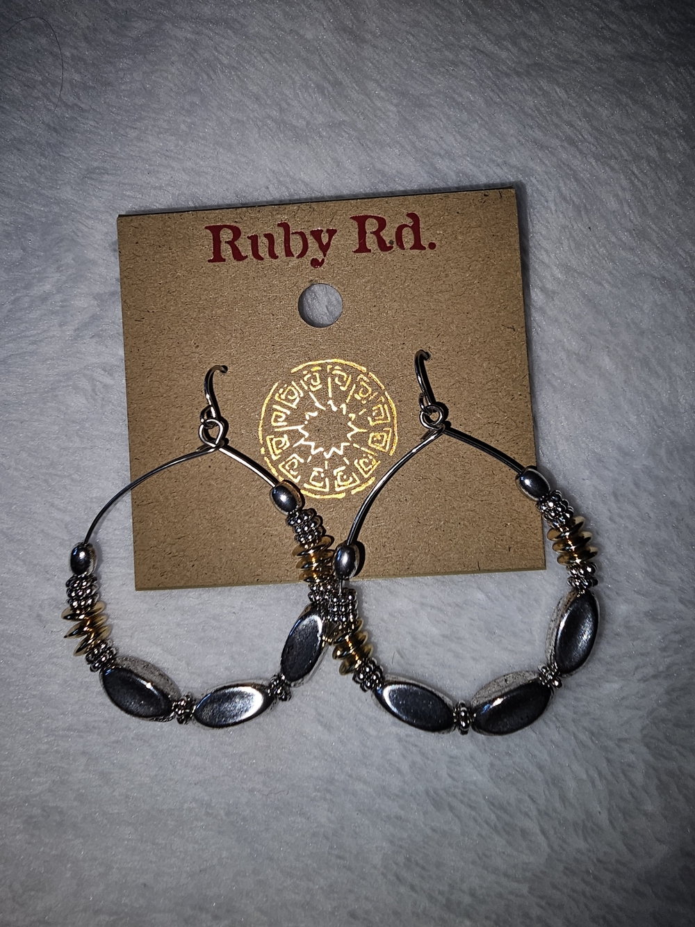 Ruby Rd. Two-Tone Silver and Gold Hoop Earrings